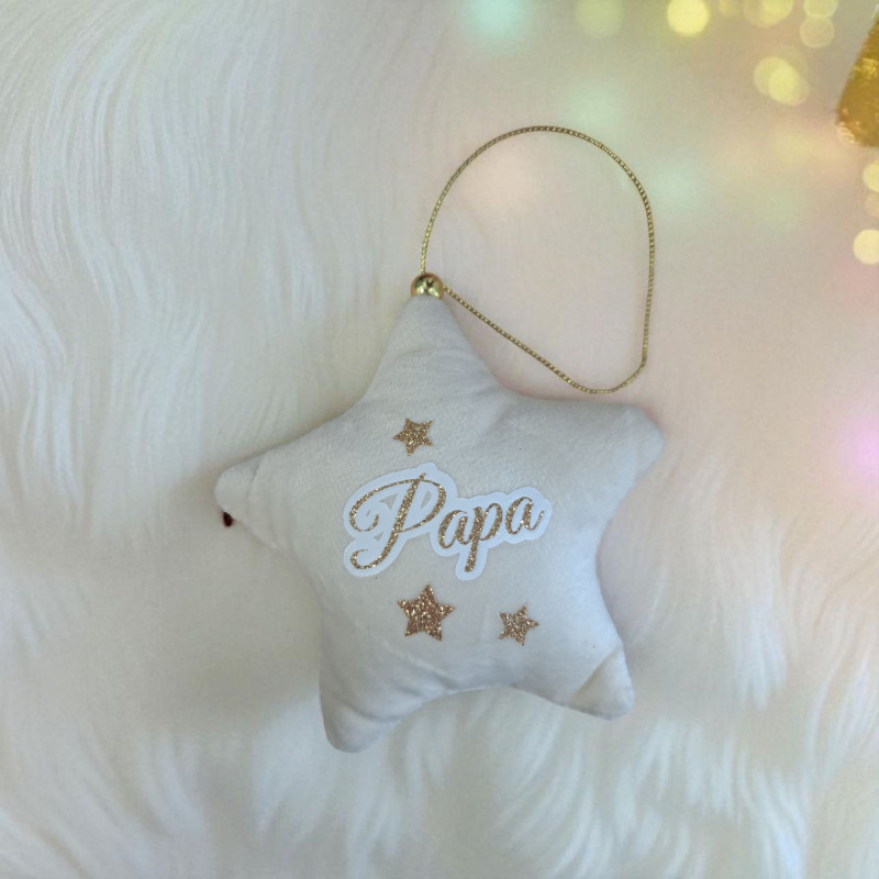 Étoile en tissu effet velours personnalisée – Décoration de sapin