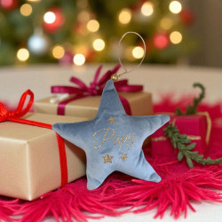 Étoile en tissu effet velours personnalisée – Décoration de sapin