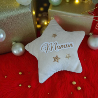 Étoile en tissu effet velours personnalisée – Décoration de sapin