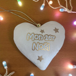 Cœur en tissu effet velours – Mon 1er Noël
