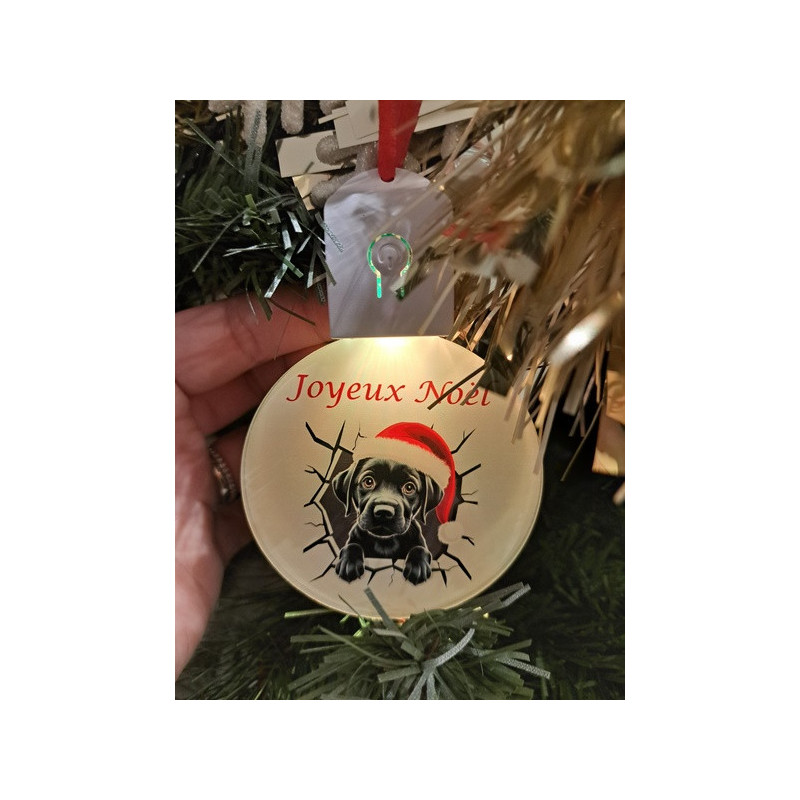 Boule plate Led Joyeux Noël