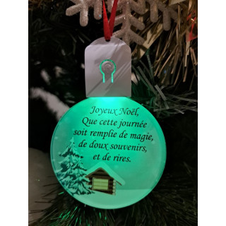 Boule Plate Led "Joyeux Noël"