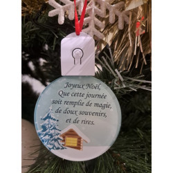 Boule Plate Led "Joyeux Noël"