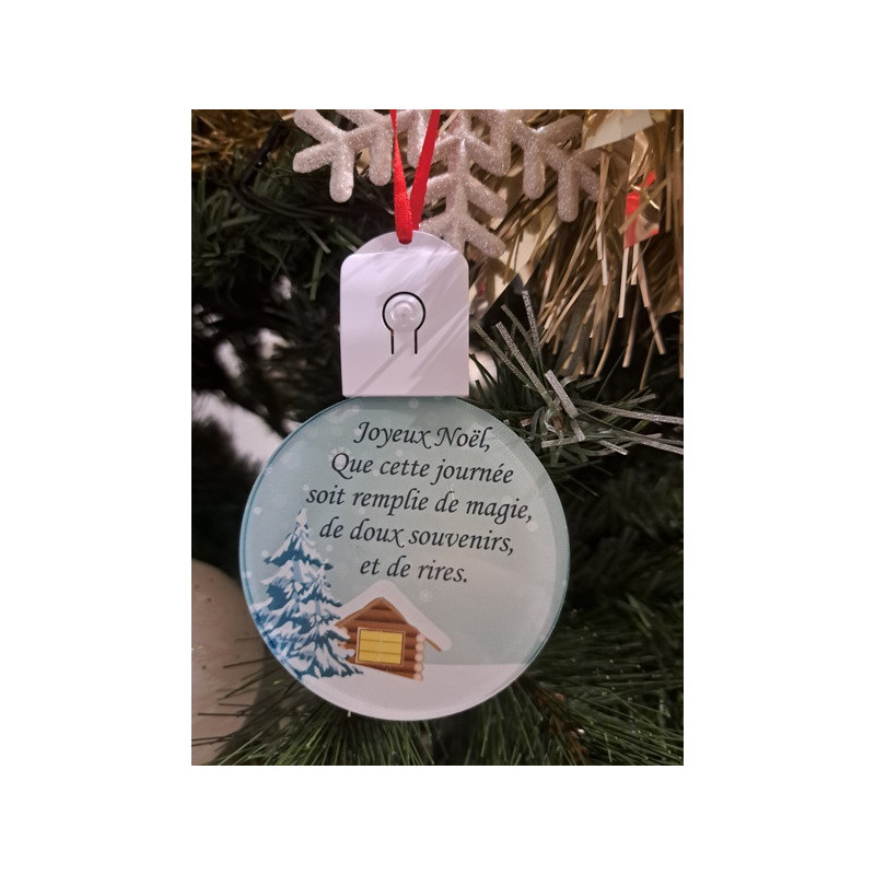 Boule Plate Led "Joyeux Noël"