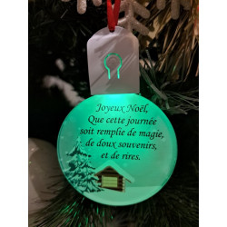 Boule Plate Led "Joyeux Noël"