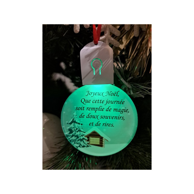 Boule Plate Led "Joyeux Noël"