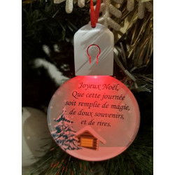 Boule Plate Led "Joyeux Noël"
