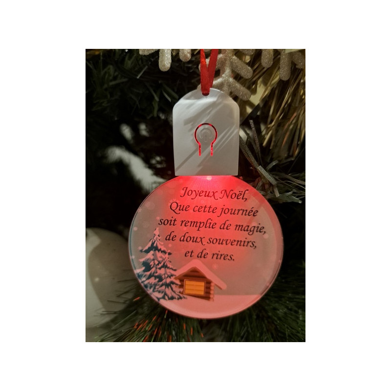Boule Plate Led "Joyeux Noël"