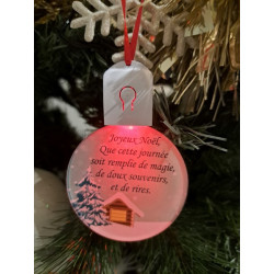 Boule Plate Led "Joyeux Noël"