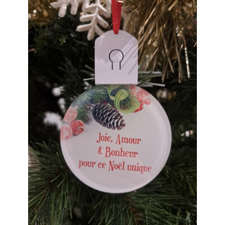 Boule Plate Led "Joyeux Noël"