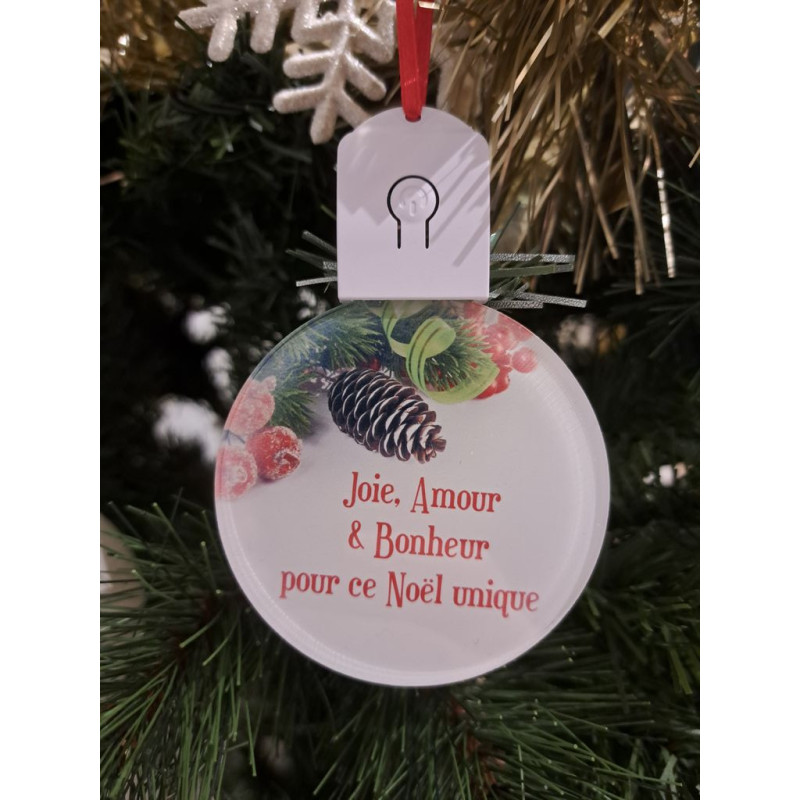 Boule Plate Led "Joyeux Noël"
