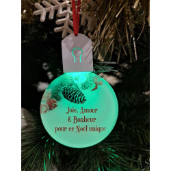 Boule Plate Led "Joyeux Noël"
