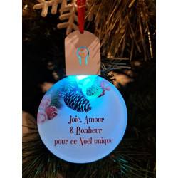 Boule Plate Led "Joyeux Noël"