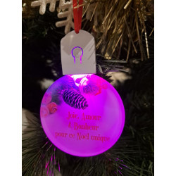 Boule Plate Led "Joyeux Noël"