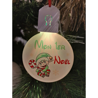 Boule Plate Led "Joyeux Noël"