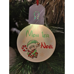 Boule Plate Led "Joyeux Noël"