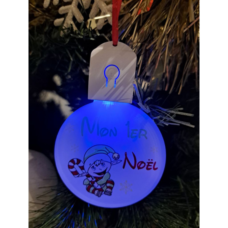 Boule Plate Led "Joyeux Noël"