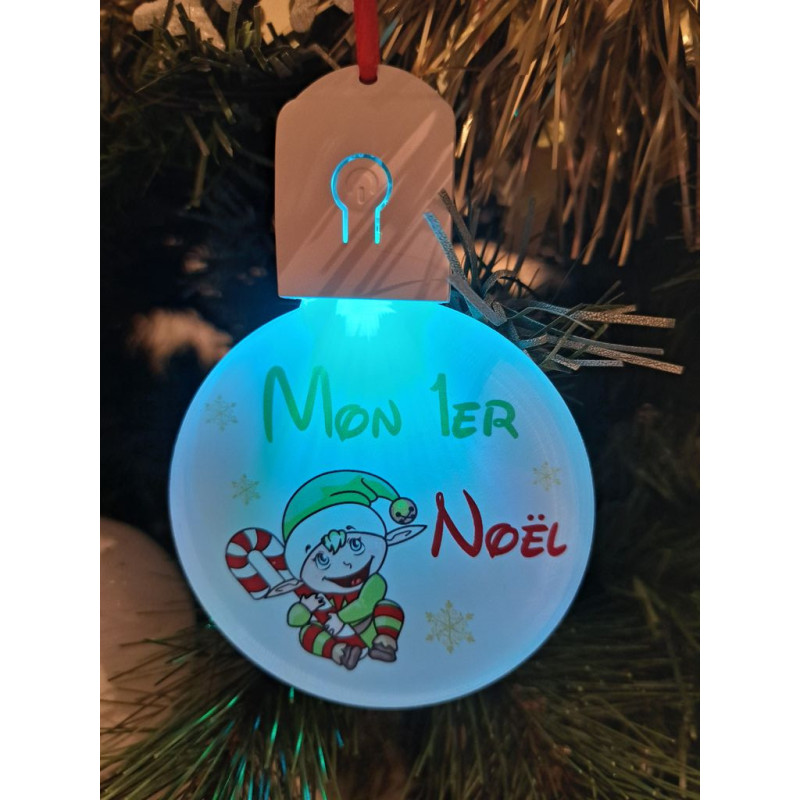 Boule Plate Led "Joyeux Noël"