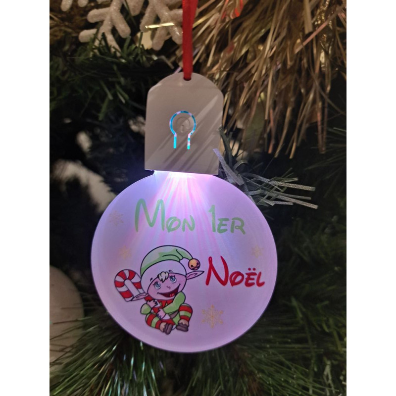 Boule Plate Led "Joyeux Noël"