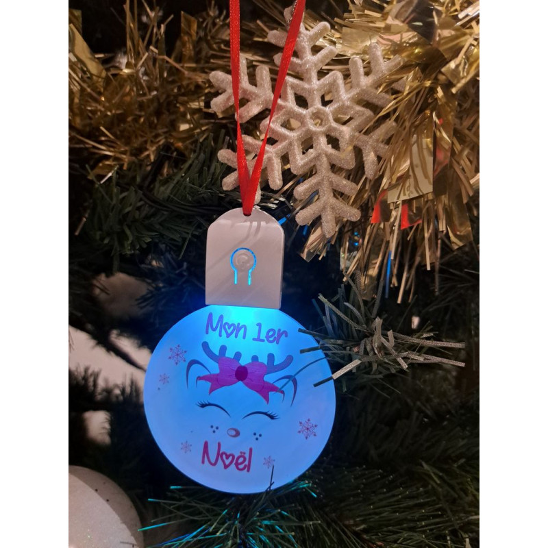 Boule Plate Led "Joyeux Noël"