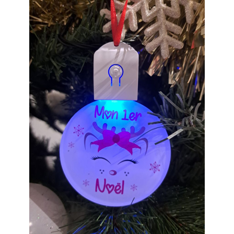Boule Plate Led "Joyeux Noël"