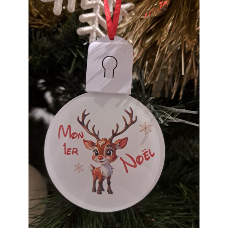 Boule Plate Led "Joyeux Noël"
