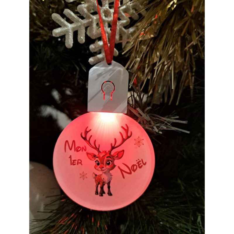 Boule Plate Led "Joyeux Noël"