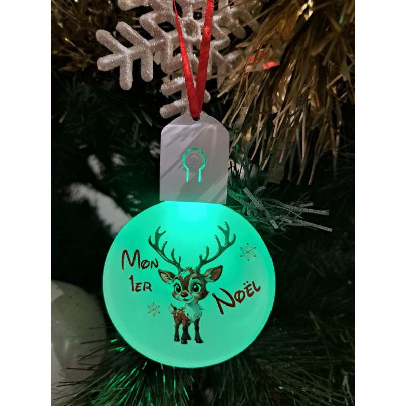 Boule Plate Led "Joyeux Noël"
