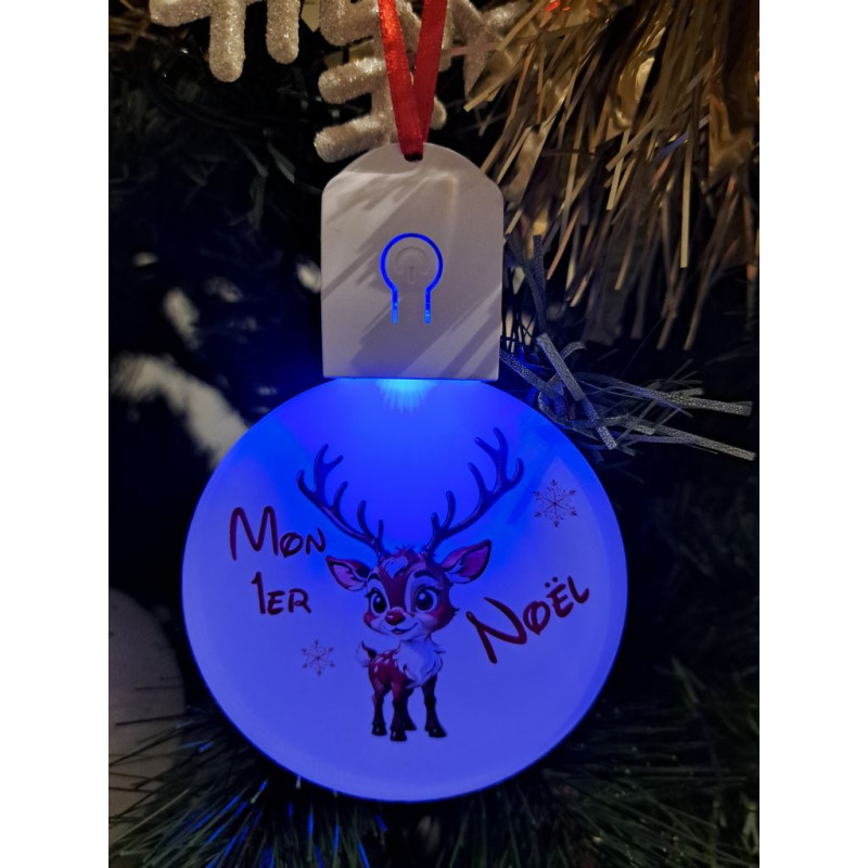 Boule Plate Led "Joyeux Noël"