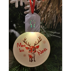 Boule Plate Led "Joyeux Noël"
