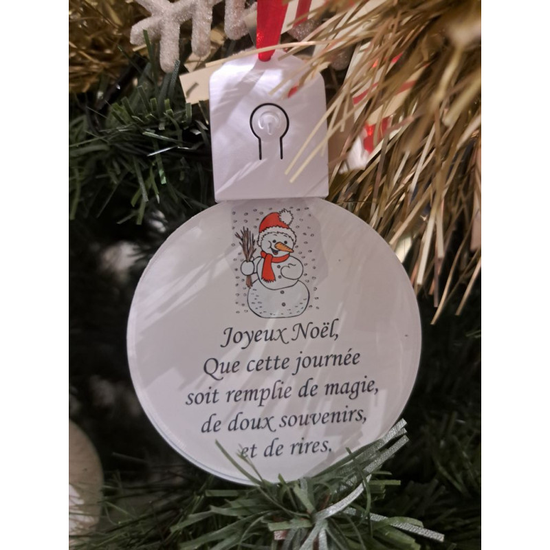 Boule Plate Led "Joyeux Noël"