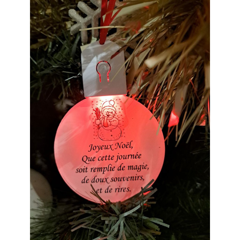 Boule Plate Led "Joyeux Noël"
