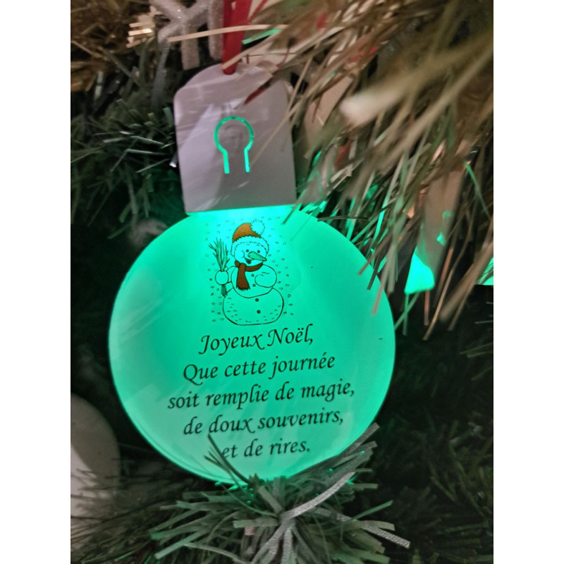 Boule Plate Led "Joyeux Noël"
