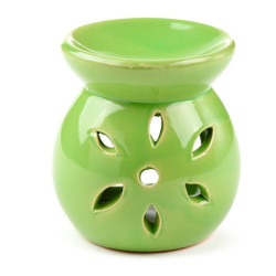 Brûle parfum céramique pétales vert
