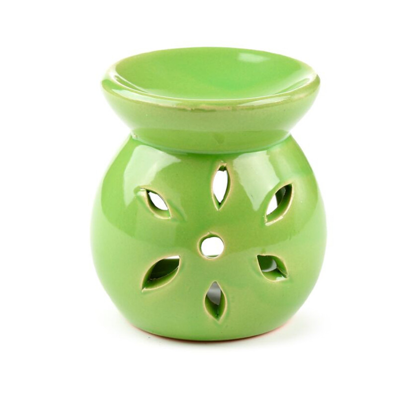 Brûle parfum céramique pétales vert