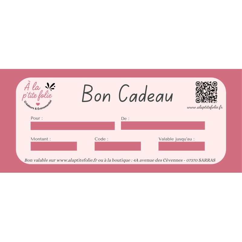 Bon cadeau de 30€