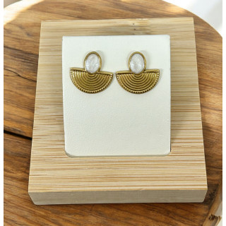 Boucle d'oreilles avec motif éventail