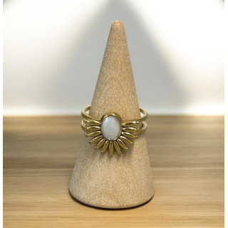Bague nacré et motif éventail