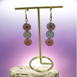 Boucle d'oreilles fleur/nacré/roseetfleur