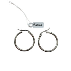 Créoles Argenté en acier inoxydable – 25mm