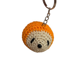 Porte clé herisson coton orange