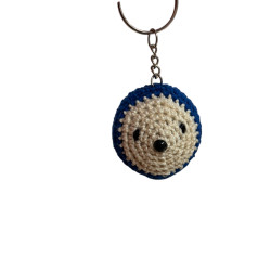 Porte clé herisson coton bleu