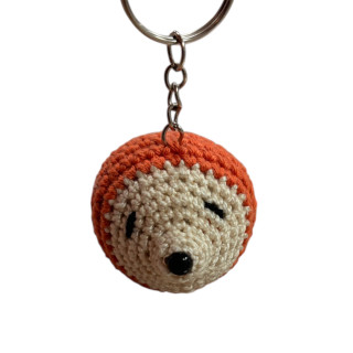 Porte clé herisson coton orangé