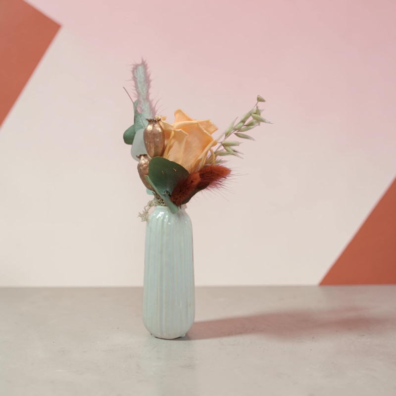 Bouquet Rose orange + vase