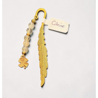 Marque-page doré citrine