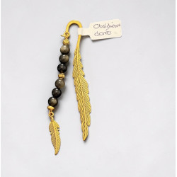 Marque-page doré obsidienne dorée