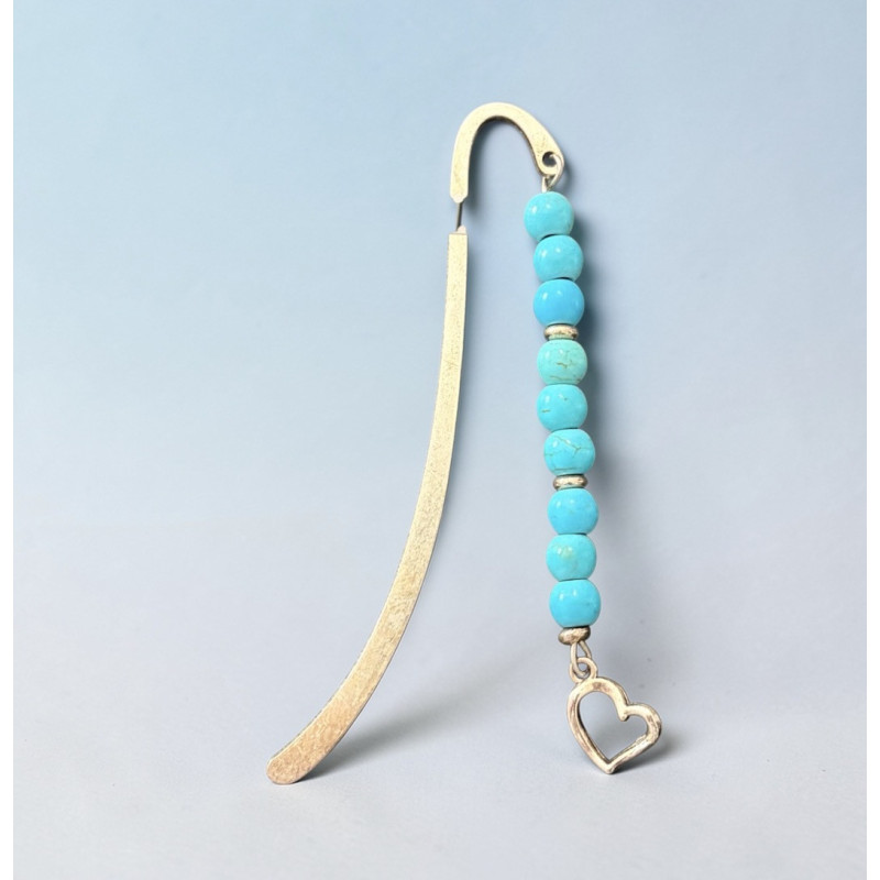 Marque-page argenté turquoise