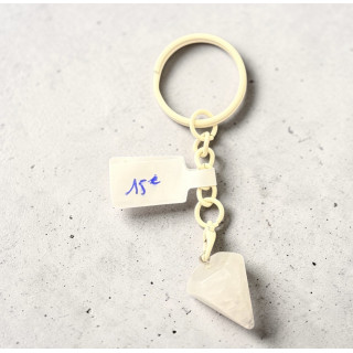 Porte clé quatz blanc