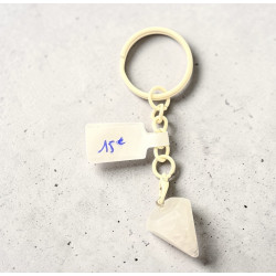 Porte clé quatz blanc