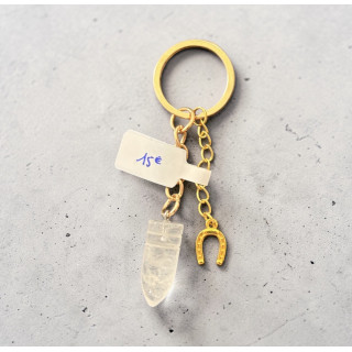 Porte clé quatz blanc
